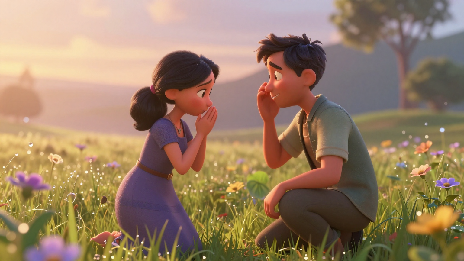 谜语故事 - 天快亮时她必须回去,告诉丈夫如何救她 - 场景插画 3