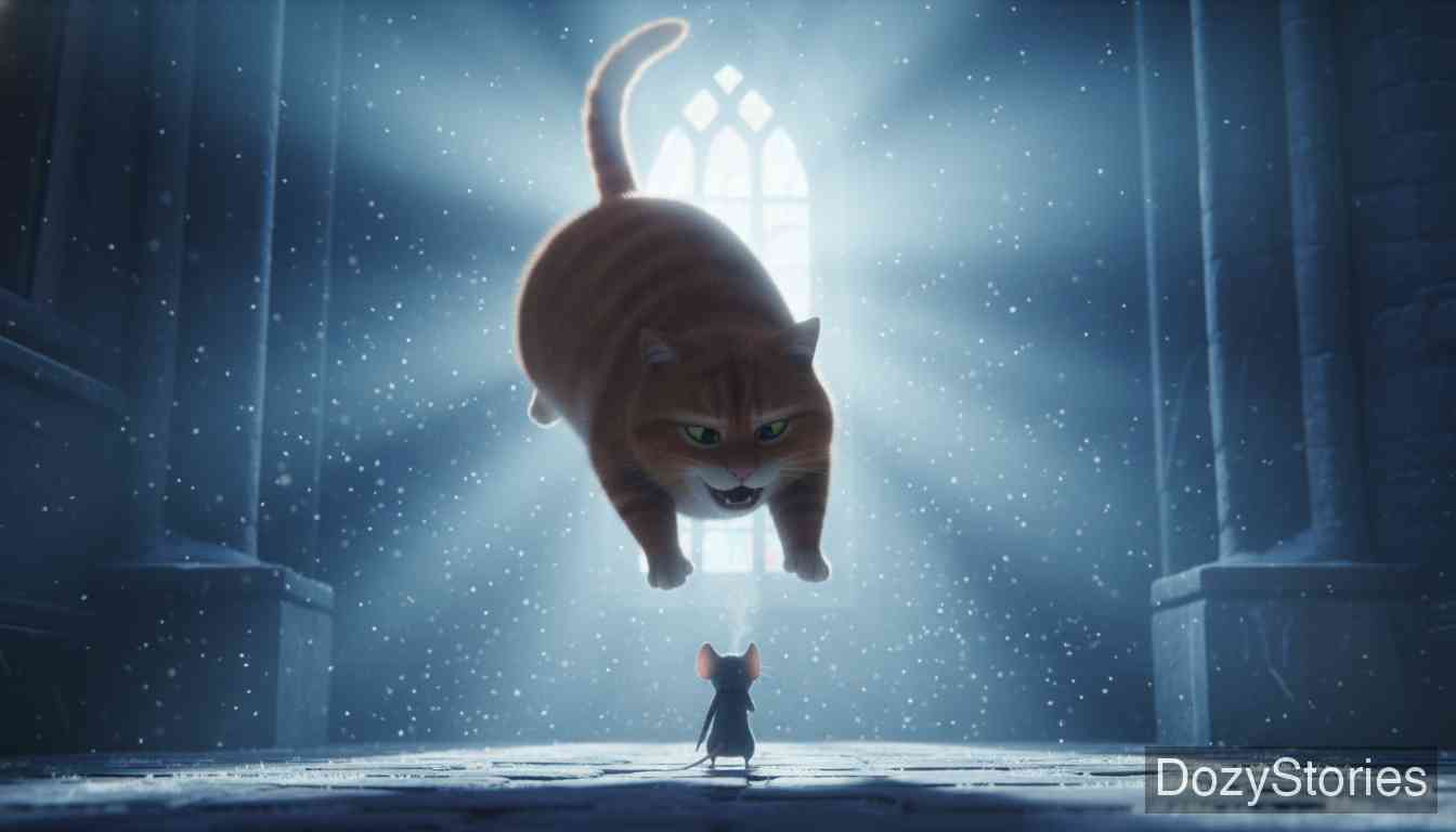 Cat and Mouse in Partnership - As soon as the mouse utters "All gone," the cat pounces on her and swallows her whole. That is the way of the world. - Scene Illustration 5