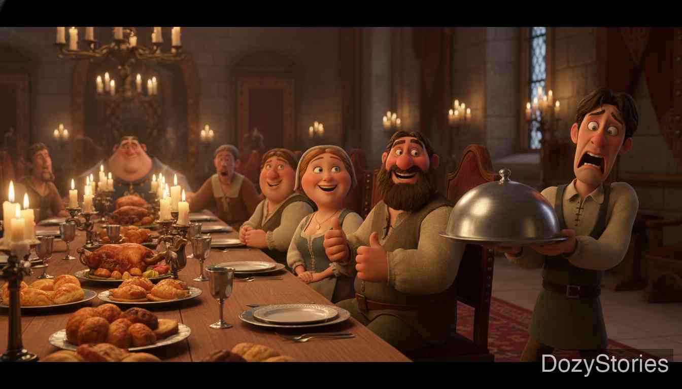 万事通大夫 - 一位富有的大领主丢了钱，慕名而来邀请“万事通大夫”去破案。克拉布坚持要带上妻子格蕾特，于是两人一同坐上领主的马车前往城堡。 - 场景插画 2