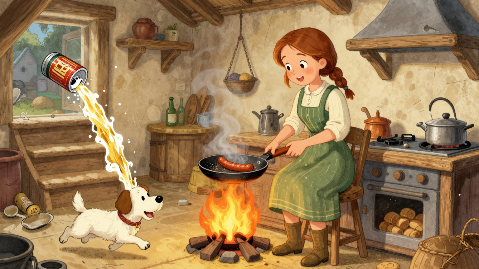 弗雷德里克和凯瑟琳 - 格林兄弟 - 童话故事插画