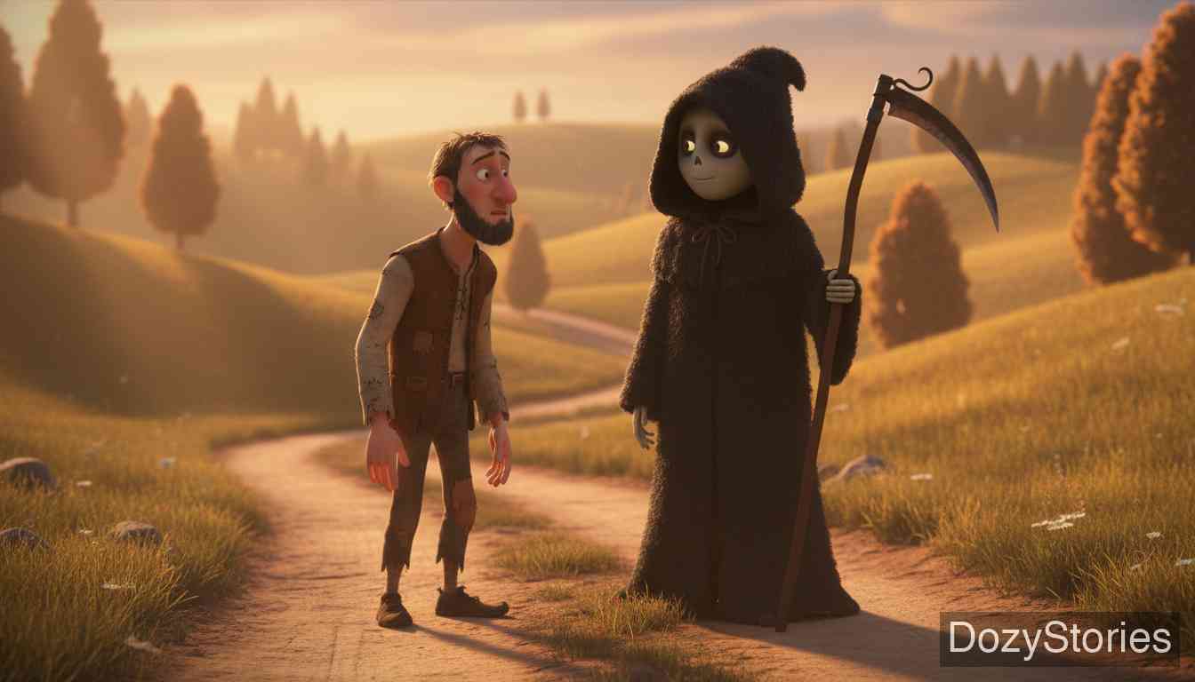 死神教父 - 格林兄弟 - 童话故事插画