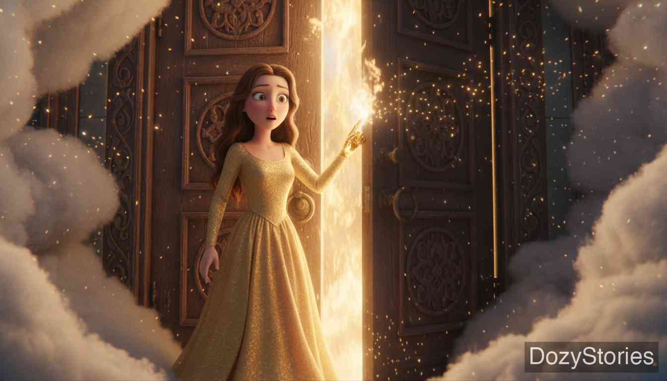 圣母的孩子 - 女孩在荒野中醒来，变成哑巴并被荆棘困住，只能在空心树里栖身。多年后，一位国王发现了这位被金色长发覆盖的美丽少女，将她带回城堡并娶她为妻。 - 场景插画 2