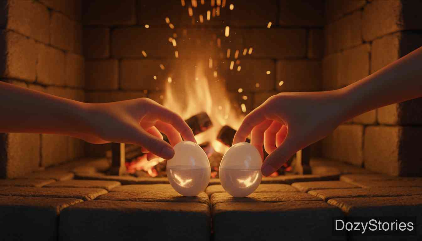 换生灵 - 邻居建议用蛋壳烧水来逗笑换生灵。 - 场景插画 3