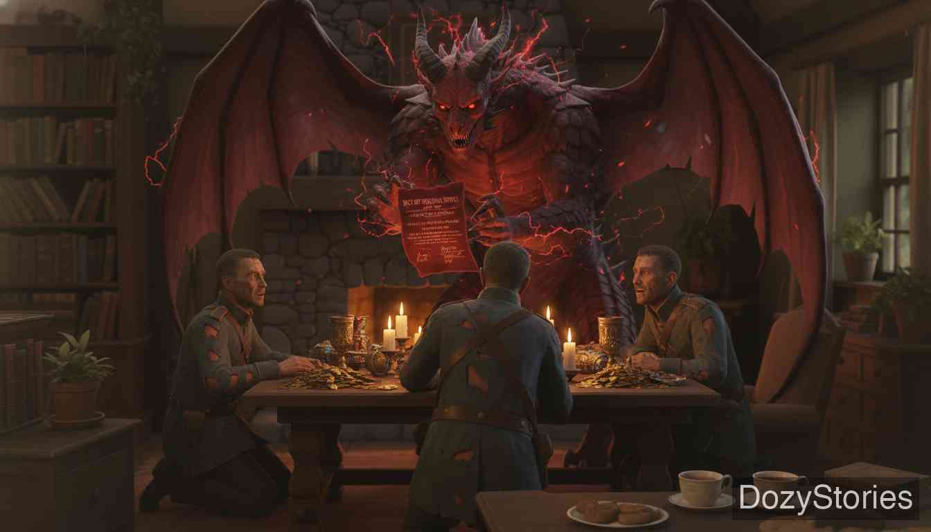 魔鬼和他的祖母 - 格林兄弟 - 童话故事插画