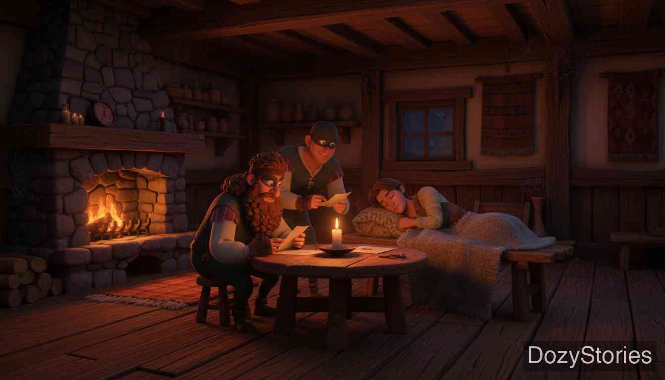 魔鬼的三根金头发 - 国王再次密谋害人，却因强盗的怜悯而弄巧成拙。 - 场景插画 2