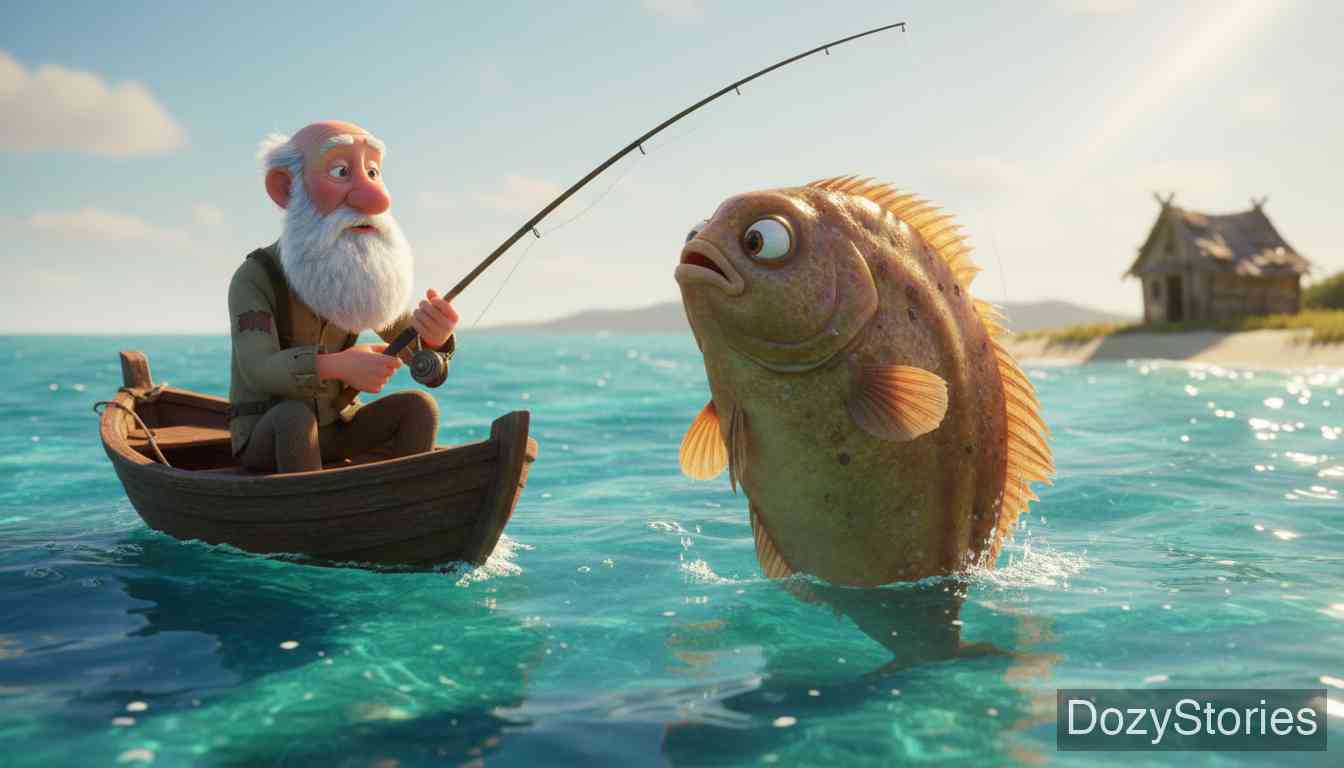 渔夫和他的妻子 - 格林兄弟 - 童话故事插画