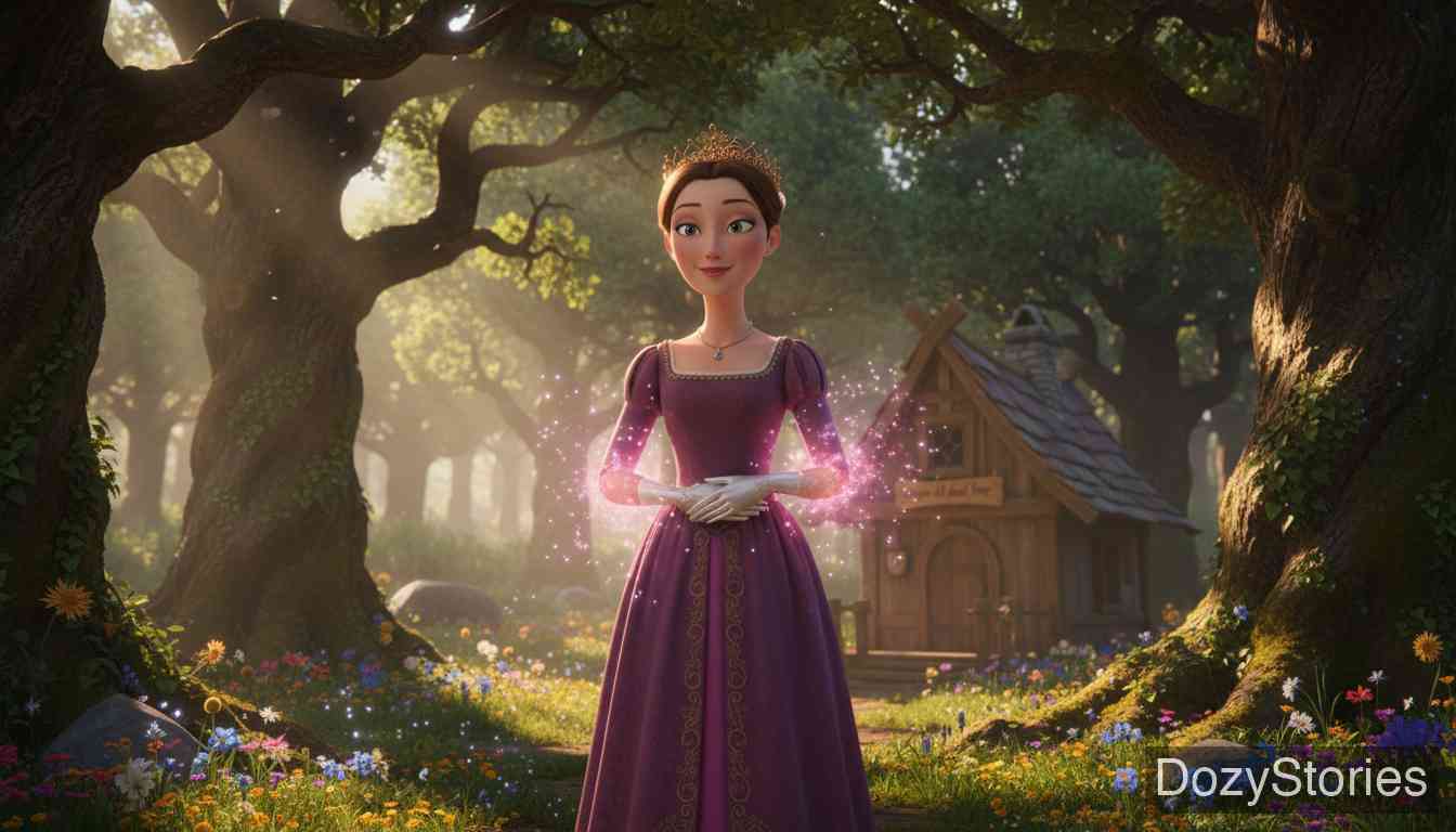 没有手的姑娘 - 姑娘带着孩子逃入深林，在天使庇护下生活七载，双手奇迹般重新长出。 - 场景插画 4