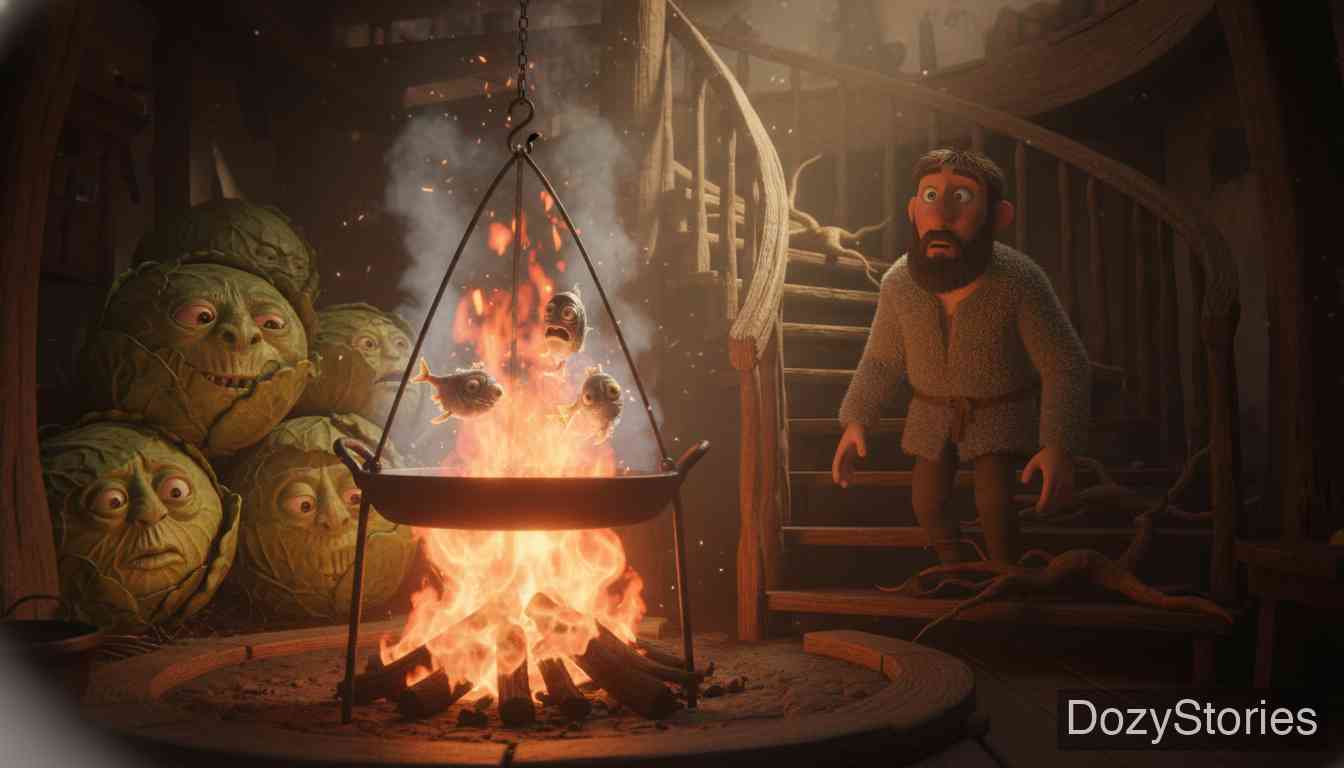 教父 - 他在更高的楼层看见了死人头,以及正在自己煎自己的怪鱼。 - 场景插画 4