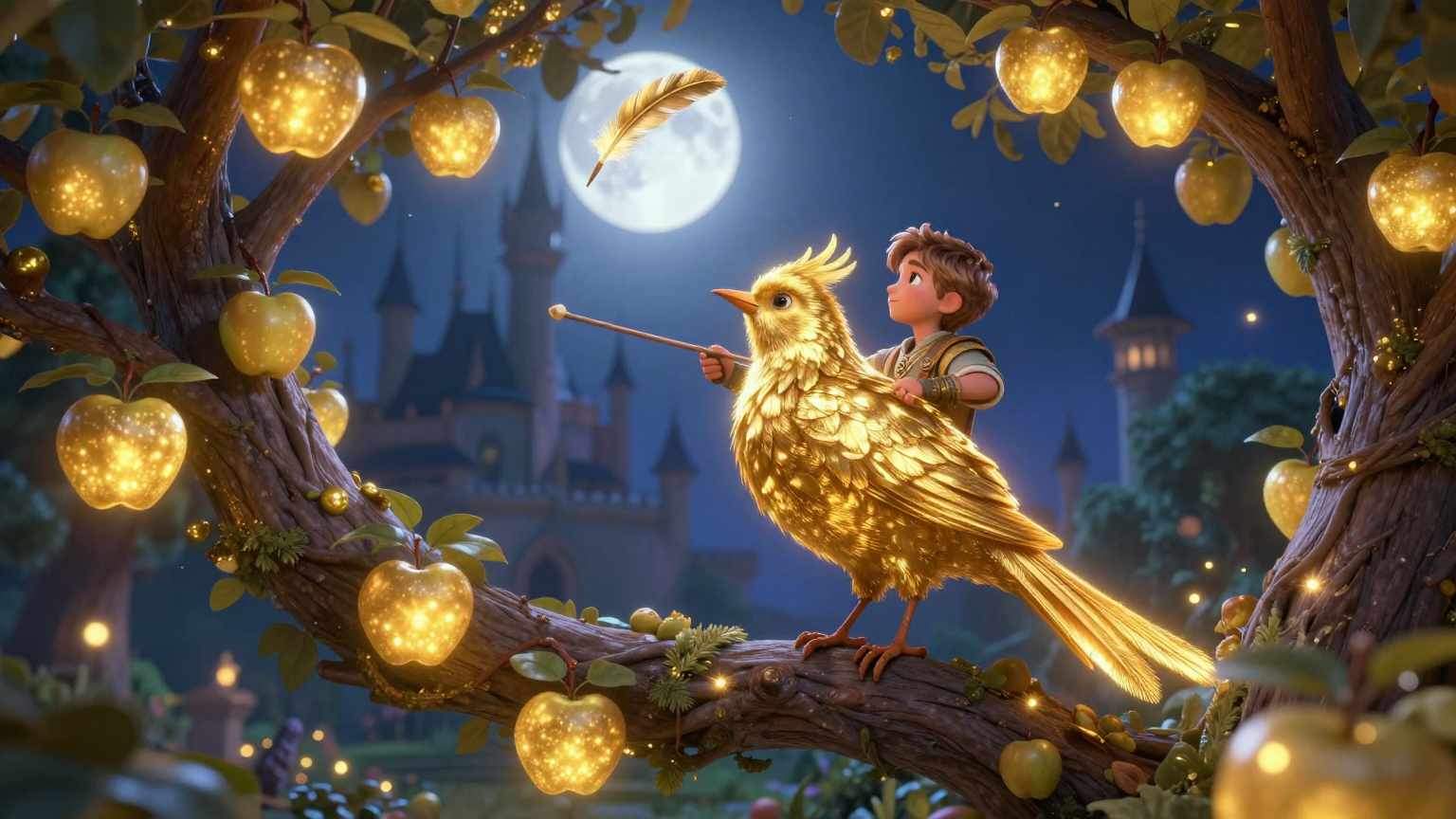 金鸟 - 格林兄弟 - 童话故事插画