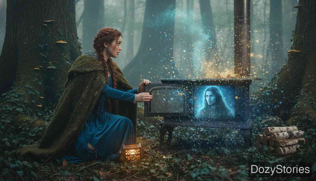 铁炉子 - 国王试图用磨坊主和猪倌的女儿代替公主去刮铁炉，但都失败了。公主最终亲自前往并救出了王子，却因违背诺言多说了话，导致王子连同铁炉子瞬间消失。 - 场景插画 2