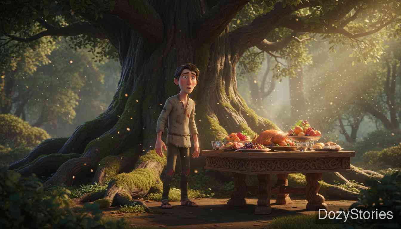 背囊、帽子和号角 - 格林兄弟 - 童话故事插画