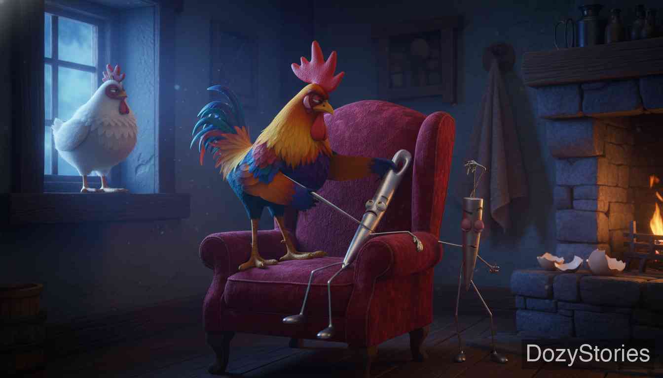 流氓无赖 - 这群无赖在旅店大吃大喝。清晨，公鸡和母鸡偷偷吃了鸡蛋，把蛋壳扔进火炉，将针藏在店主的椅子和毛巾里，然后逃之夭夭。 - 场景插画 4