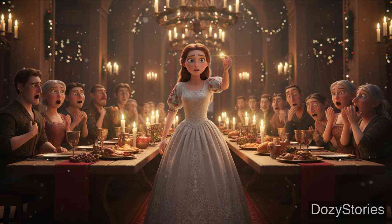 The Robber Bridegroom - At the wedding feast, the bride exposes the groom's crimes by recounting her experience as a 'dream' and producing the ring. - Scene Illustration 5