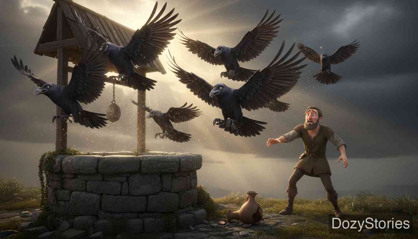 七只乌鸦 - 格林兄弟 - 童话故事插画