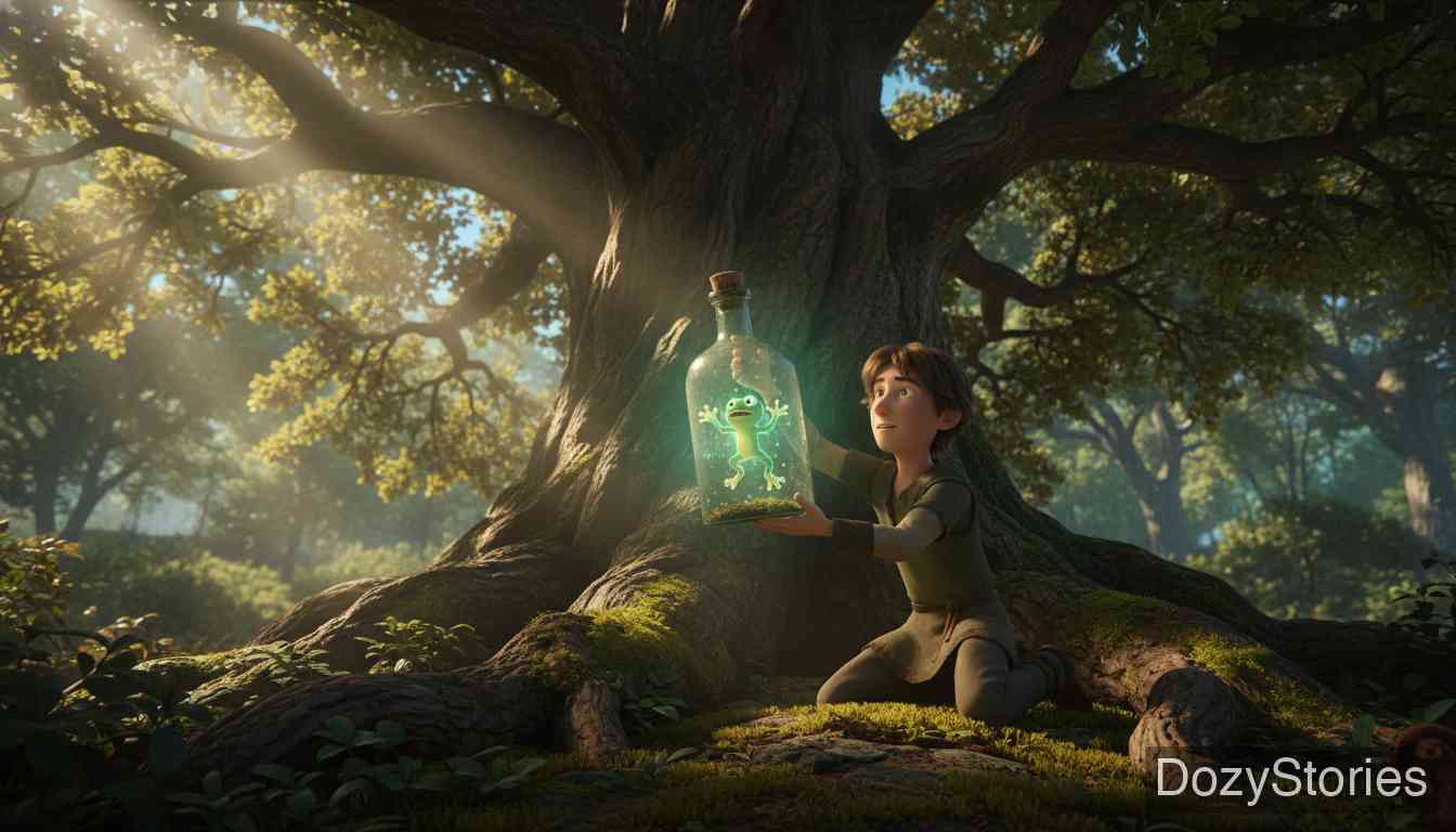 玻璃瓶中的妖怪 - 格林兄弟 - 童话故事插画