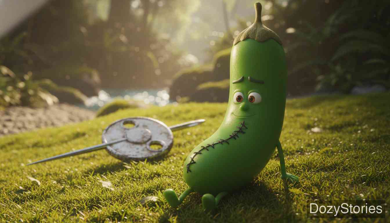 稻草、煤炭和豆子 - 留在岸上的豆子笑破了肚皮。好心的裁缝用黑线把它缝好，从此所有的豆子身上都有一条黑色的缝。 - 场景插画 5