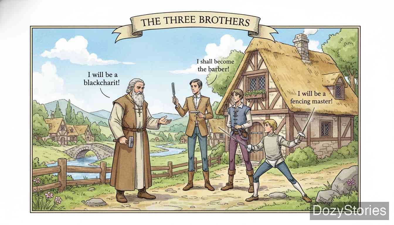 三兄弟 - 格林兄弟 - 童话故事插画