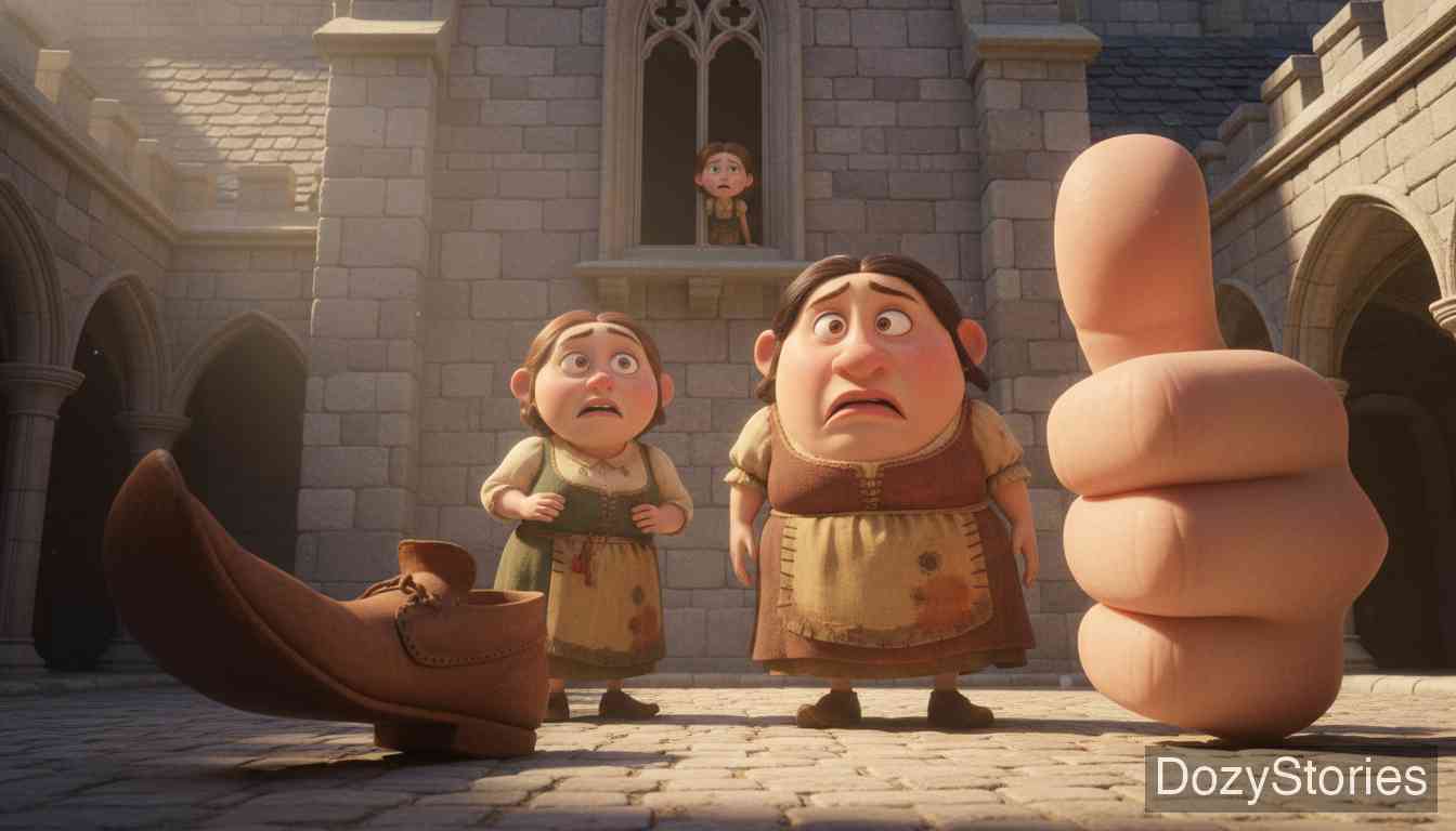 三个纺纱女 - 女孩在绝望中看见三个长相奇特的女人，她们承诺帮女孩纺纱，条件是女孩必须邀请她们参加婚礼。 - 场景插画 3