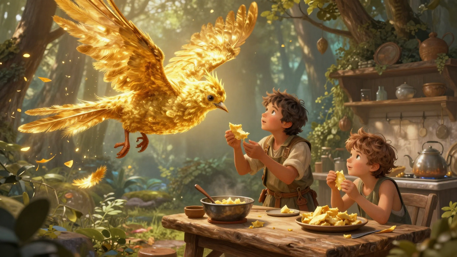 两兄弟 - 格林兄弟 - 童话故事插画