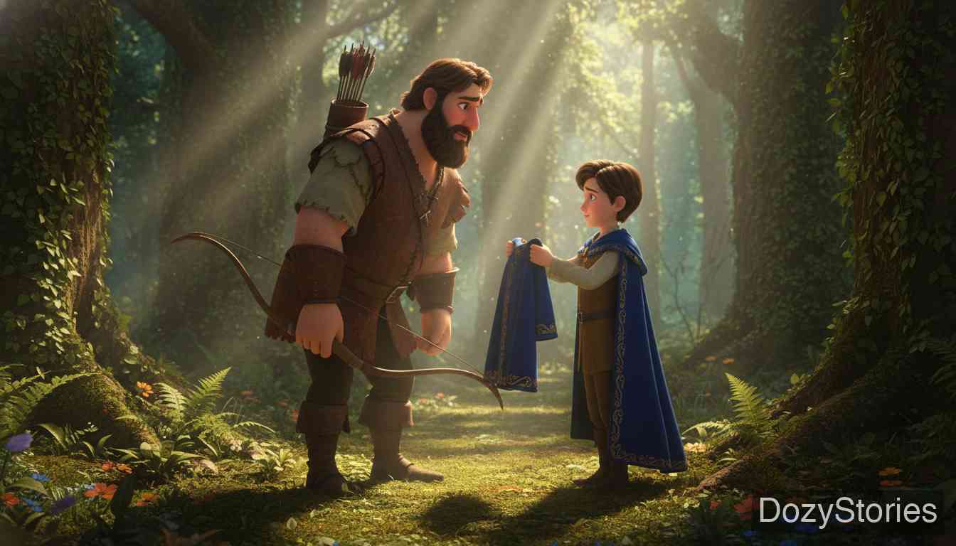 生命之水 - 国王误信谗言下令秘密处决小王子，但猎人不忍下手，与其交换衣服放他逃生。不久后，国王收到被救国家送来的谢礼，懊悔不已，此时猎人道出了真相。 - 场景插画 4