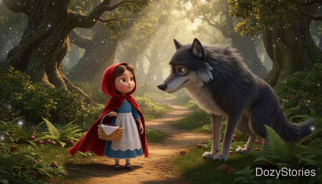 小红帽 - 格林兄弟 - 童话故事插画